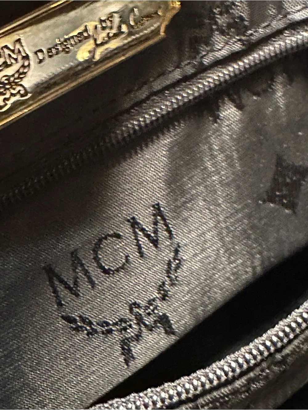 MCM Black Leather Mini Backpack - Gold Hardware